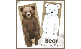 Bear Paper Bag Puppet | Art Activity| Bear Craft