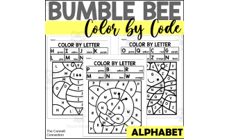 Bee Alphabet Color by Code for Capital Letters