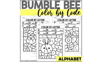 Bee Alphabet Color by Code for Lowercase Letters