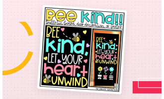 Bee Kind Spring Bulletin Board, Door Decor, or Poster 