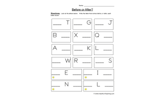 Before or After Letters Worksheet
