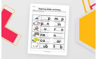 Beginning, Middle, and Ending Sounds Worksheet