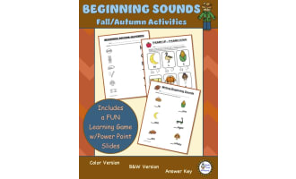 BEGINNING SOUNDS Fall/Autumn Worksheets and Learning Activities