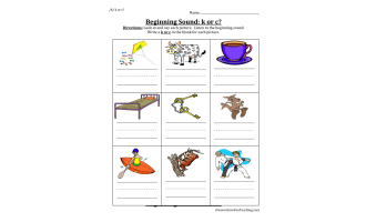 Beginning Sounds K, C Worksheet
