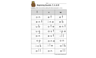 Beginning Sounds G, T, B Worksheet - Have Fun Teaching