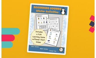 Beginning Sounds Winter Worksheets and Learning Activities