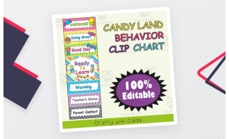 Behavior Clip Chart in Candy Land Theme - 100% Editable