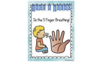 5 Finger Breathing Calm-Down Posters – Set of 5