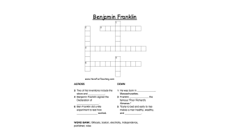 Benjamin Franklin Crossword Puzzle