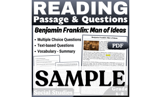 Benjamin Franklin: Man of Ideas. SAMPLE Social Studies Reading Passage