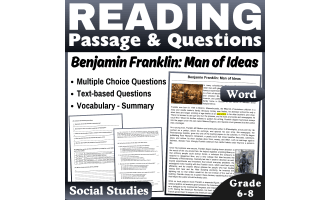 Benjamin Franklin: Social Studies Reading Comprehension Passage (Word)