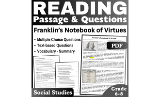 Benjamin Franklin's Notebook of Virtues: Social Studies Passage (PDF)