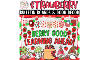 Berry Good Learning: Strawberry Bulletin boards And door Decor kit