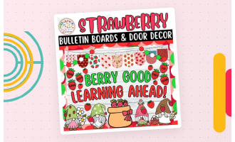 Berry Good Learning: Strawberry Bulletin boards And door Decor kit