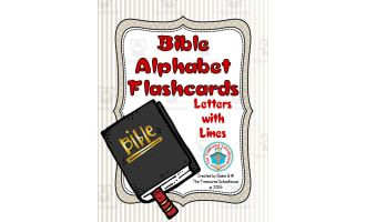 Bible Alphabet Flashcards - Letters with Lines