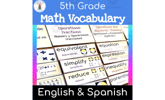 4th Grade Math Word Wall in Spanish | Tarjetas de vocabulario para  matemáticas