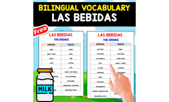 BILINGUAL VOCABULARY SPANISH + ENGLISH | Las Bebidas