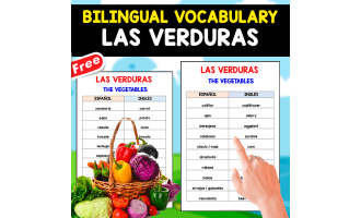 BILINGUAL VOCABULARY SPANISH + ENGLISH | Las Verduras