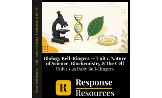 Biology Bell Ringers Unit 1 - 45 Daily Warm-Ups (Grades 9-12)