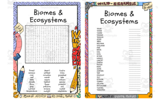 Biomes & Ecosystems word search and word scramble