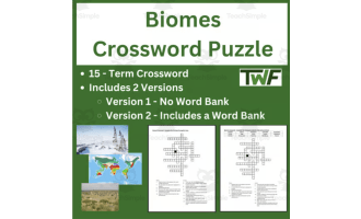 Biomes Crossword Puzzle Review Activity