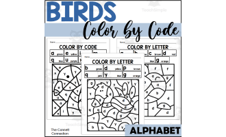 Bird Alphabet Color by Code for Lowercase Letters