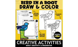 Bird in a Boot Draw and Color Creative Activities