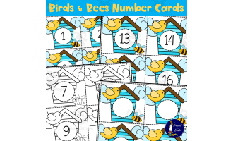 Birds and Bees Number Cards