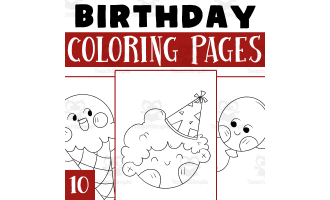 Birthday Coloring Pages Worksheet Activity