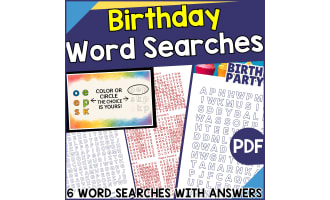 Birthday Word Searches (PDF)