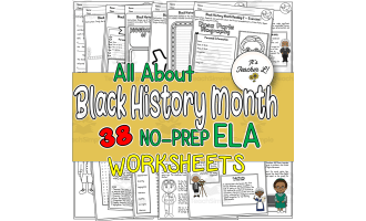 Black History Month ELA Worksheets 4th|5th|6th