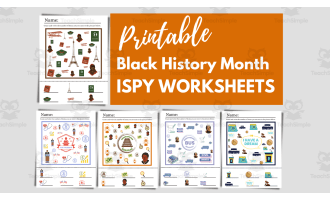 Black History Month Ispy Printable Worksheets