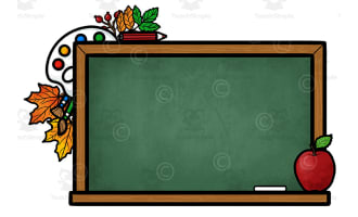 Blackboard & Apple Clipart – Back-to-School Set