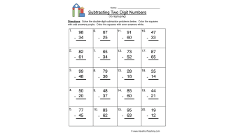 Double Digit Subtraction Without Regrouping Worksheet by Teach Simple Double Digit Subtraction Without Regrouping Worksheet by Teach Simple