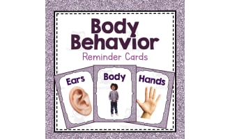 Body Behavior Reminder Cards | Classroom Management | Manners