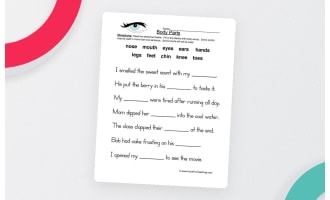 Body Parts Worksheet – Fill in the Blanks Activity