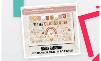Boho Rainbow Affirmation Bulletin Board – Kit