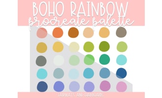 Boho Rainbow Procreate Color Palette