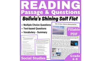 Bolivia’s Salar de Uyuni: Social Studies Reading Passage. Fillable PDF