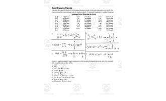 Bond Energy Practice – 16-Problem Chemistry Set
