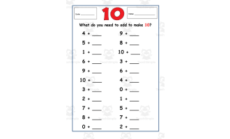 Bonds to 10 Worksheet