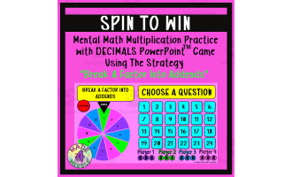 Break A Factor Into Addends (Decimals) Spin To Win Game