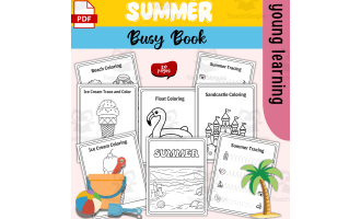 Break Summer Toddler Busy Book Tracing Coloring Letters Numbers