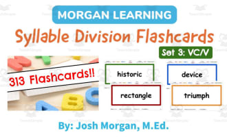 Breaking the Big Words | Syllable Division Flashcards Set 3: VC/V