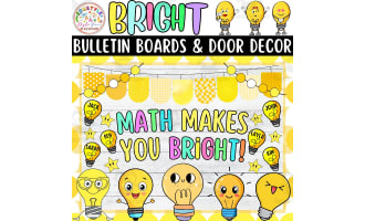 Bright & Back To School Bulletin board & door Decor kit | August Decor