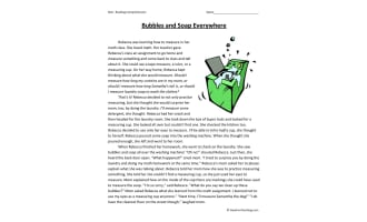 Bubbles and Soap Everywhere Reading Comprehension Worksheet