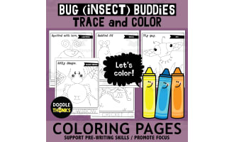 Bugs & Insects Tracing & Coloring Pages | Kinder through 3rd Activity
