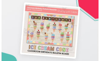 Ice Cream Birthday Bulletin Board – Decor Kit