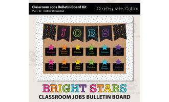 Classroom Job Sign in Rainbow Theme - 100% Editable by Teach Simple