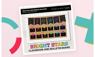 Bulletin Board: Job Sign in Rainbow Stars Theme